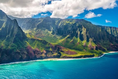 View on Na Pali Coast on Kauai Island in Hawaii