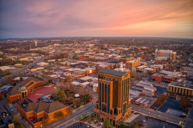 Aerial View of Murfreesboro at Sunrise
