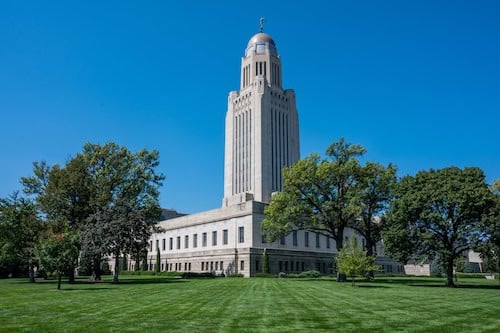 Exterior of the State Capitol of Nebraska in Lincoln
