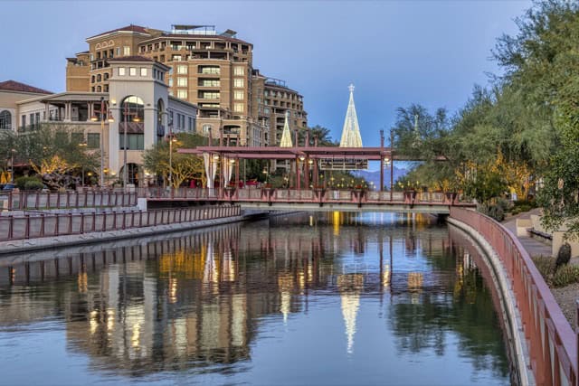 A view of the waterfront in downtown Scottsdale.