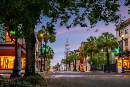 Historical downtown area of Charleston, South Carolina cityscape