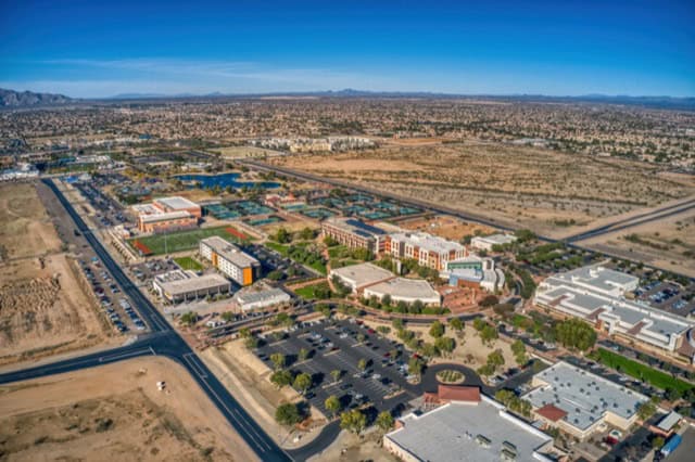 Aerial View of the Phoenix Suburb of Surprise.