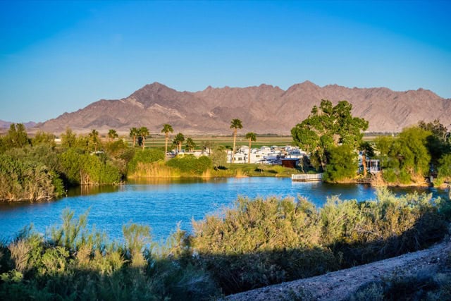 An overlooking landscape view of Yuma